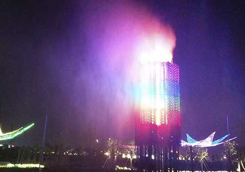 2016 China Lighting Capital (Ancient Town) International Lighting Culture Festival Landscape Tower Spray Flame System